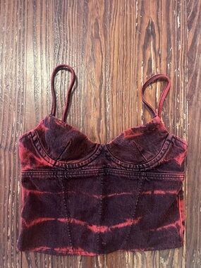 Miaou Kiko Corset red denim